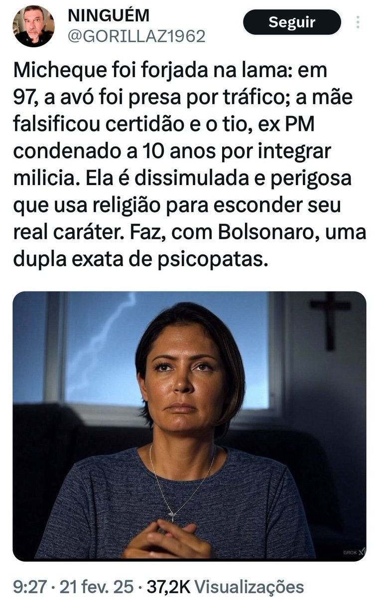E o gado Ridículo ainda quer comparar essa "pistoleira dos cheques e falsa crente" com a Janja ... 🤣👇