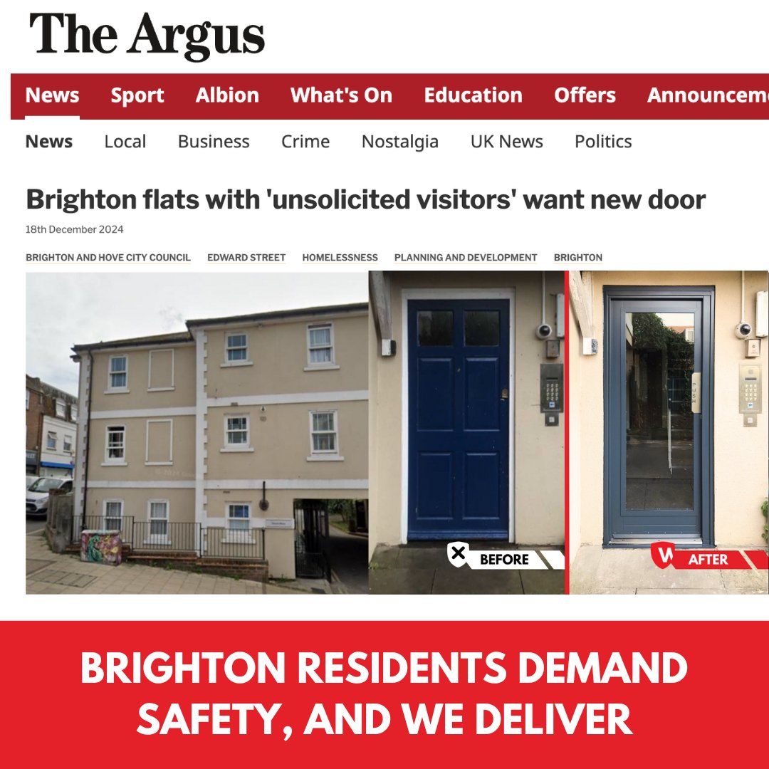 Another Successful Upgrade for Community Safety!
Local news <a href="/brightonargus/">Brighton Argus</a> recently reported on the urgent need for better security at Dorset Mews in Brighton. Residents were facing ongoing issues with unsolicited visitors, causing distress and discomfort. #Security #steeldoors
