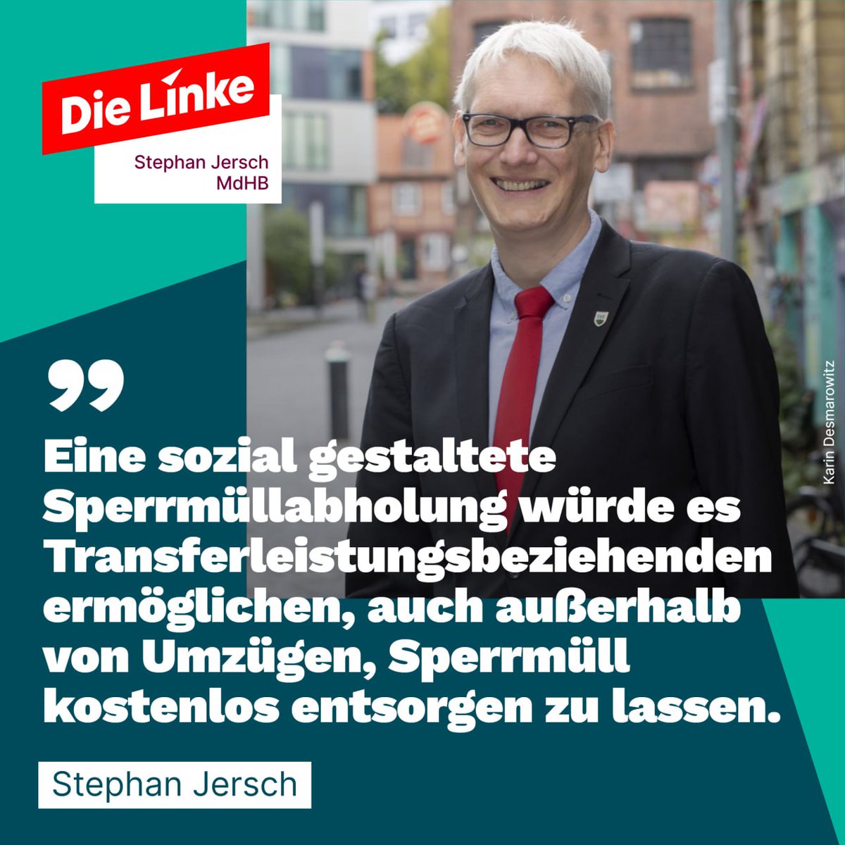 Stephan Jersch (@stephanjersch) on Twitter photo Für Transferleistungsbeziehende muss die Sperrmüllabholung auch außerhalb von Umzügen kostenlos zur Verfügung stehen. Derzeit muss bei einer Abholung 35 Euro im Voraus gezahlt werden bzw. 50 Euro, wenn die Abholung aus der Wohnung erfolgt.
<a href="/LinksfraktionHH/">Linksfraktion Hamburg</a> <a href="/buergerschaftHH/">Bürgerschaft Hamburg</a> Für Transferleistungsbeziehende muss die Sperrmüllabholung auch außerhalb von Umzügen kostenlos zur Verfügung stehen. Derzeit muss bei einer Abholung 35 Euro im Voraus gezahlt werden bzw. 50 Euro, wenn die Abholung aus der Wohnung erfolgt.
<a href="/LinksfraktionHH/">Linksfraktion Hamburg</a> <a href="/buergerschaftHH/">Bürgerschaft Hamburg</a>
