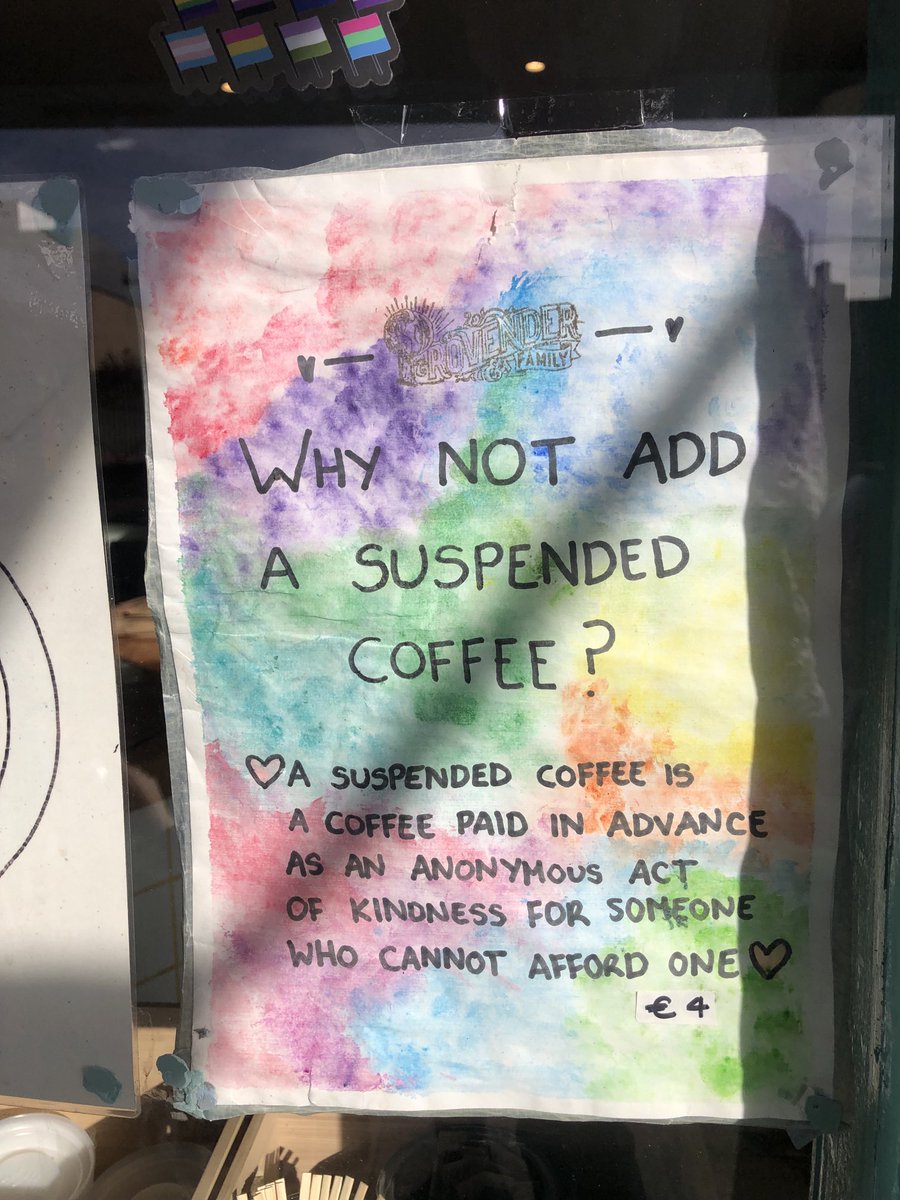 In a troubled world, it is important to remind ourselves that there people who really care about the less fortunate. This is in Provinder &amp; Family in Parkgste Street in Dublin. Lovely gesture.