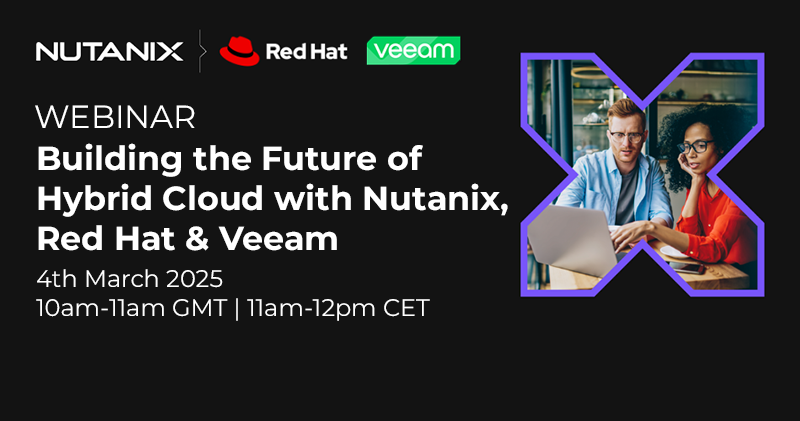 🗓️ Join this live webinar together with <a href="/nutanix/">Nutanix Inc.</a> , <a href="/RedHat/">Red Hat</a> &amp; #Veeam to discover how our integrated solutions are empowering businesses to accelerate innovation, enhance resilience, and optimize hybrid cloud environments. Don’t miss out—register today! bit.ly/4kgWM8A