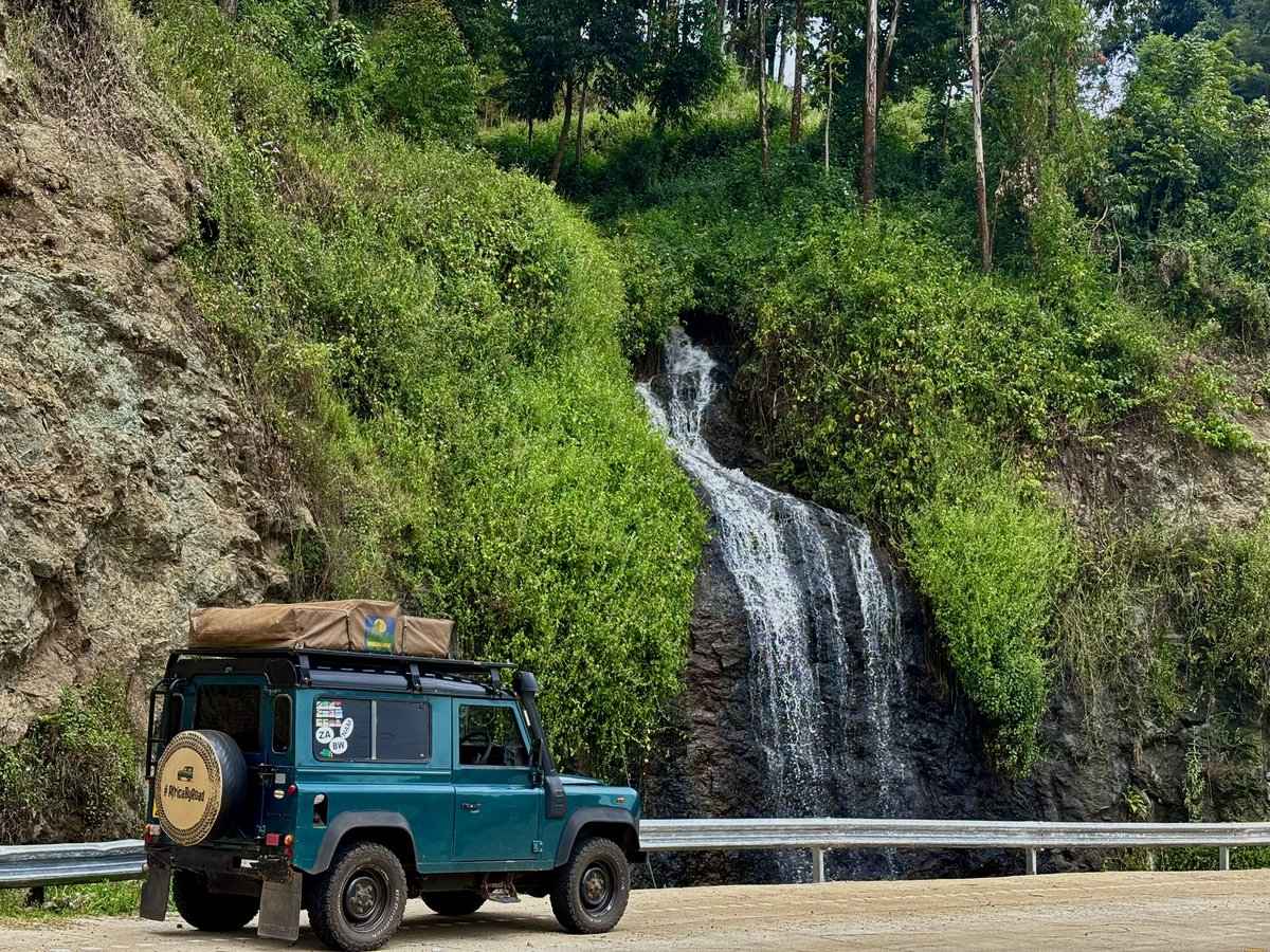 Taking in the waterfall view. 

#Archive #Africabyroad #SheDefender90 #Defender90