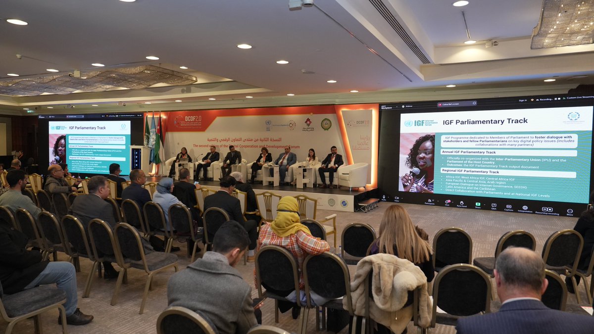 UNESCWA's tweet photo. #DCDF2025 brought together parliamentarians from the Arab region to discuss internet governance and digital cooperation, highlighting their legislative role in shaping policies on data governance, cybersecurity, misinformation, and #AI.
🔗 More: https://t.co/zGoz0Th8YZ https://t.co/m4XXpqILiv