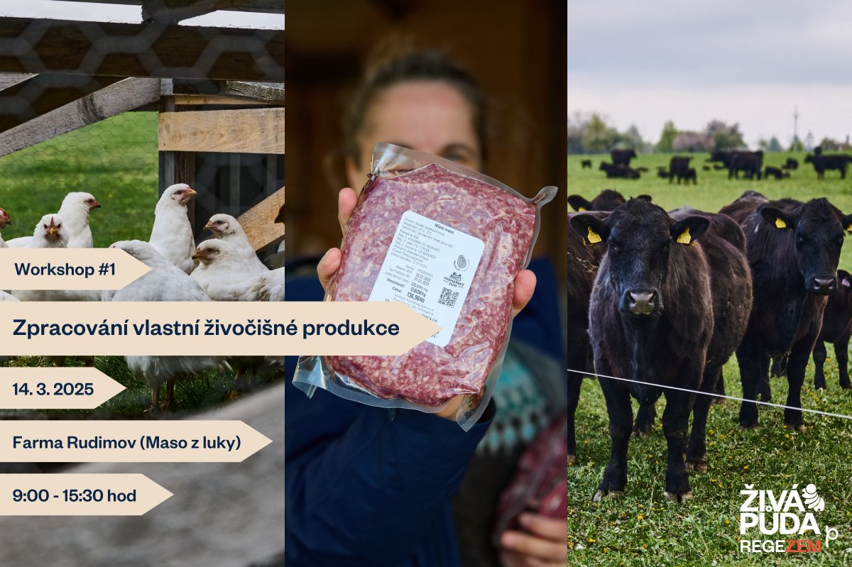 Chováte hospodářská zvířata? Zpracováváte nebo zvažujete zpracovávat vlastní produkci? 
Zveme vás na workshop 14. 3. 2025 na Farmu Rudimov (Maso z luky). Přijeďte diskutovat o úskalích živočišné produkce.

Registrujte se👇🏻
bit.ly/3XivlRX
