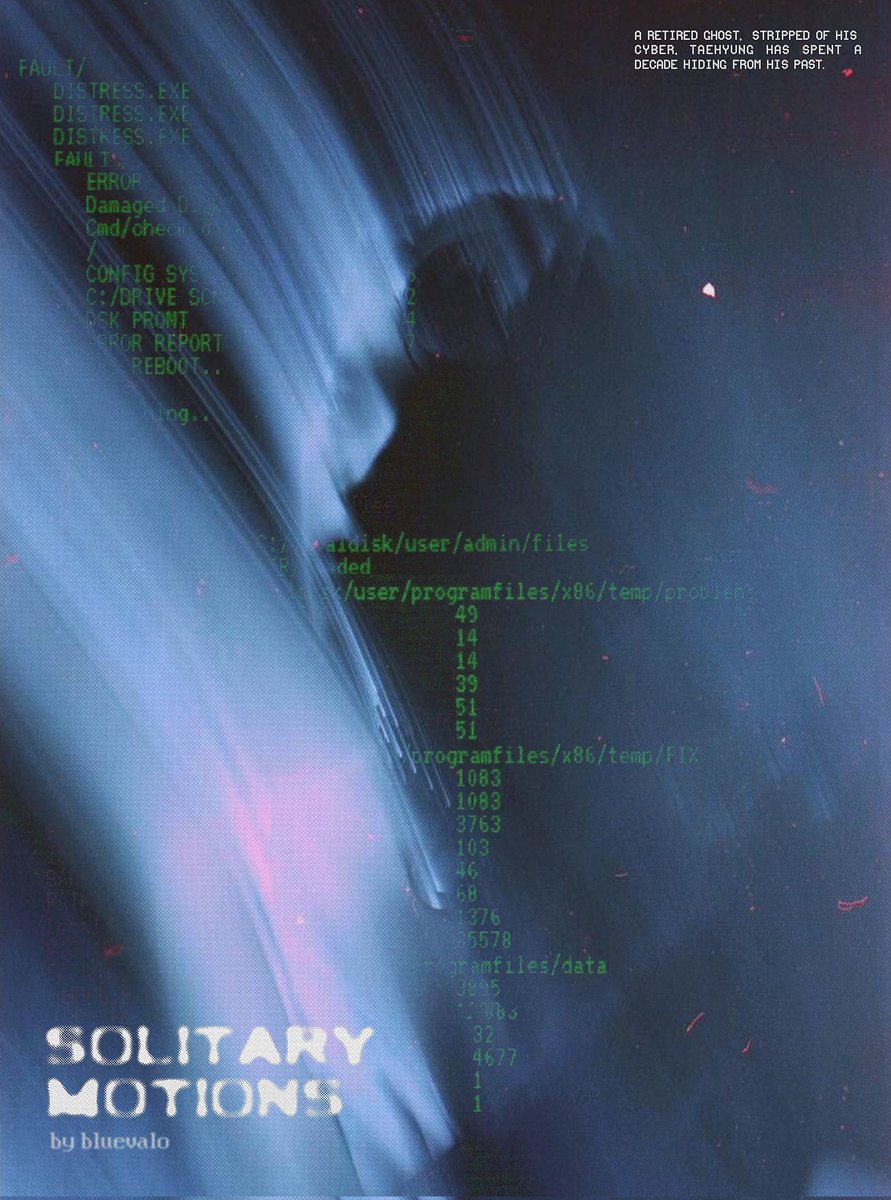 bluevalo's tweet photo. Solitary Motions

⭒ Cyberpunk #taekookau
⭒ Enemies to Lovers, Age Gap
⭒ Boxing, Revenge
⭒ Chaptered, Ongoing
⭒ Explicit

A retired ghost, stripped of his cyber, Taehyung earns his living in illegal boxing rings, avoiding every all-eye in Seoul.

⭑ https://t.co/TGxkHrUIKz https://t.co/JbSptizuri