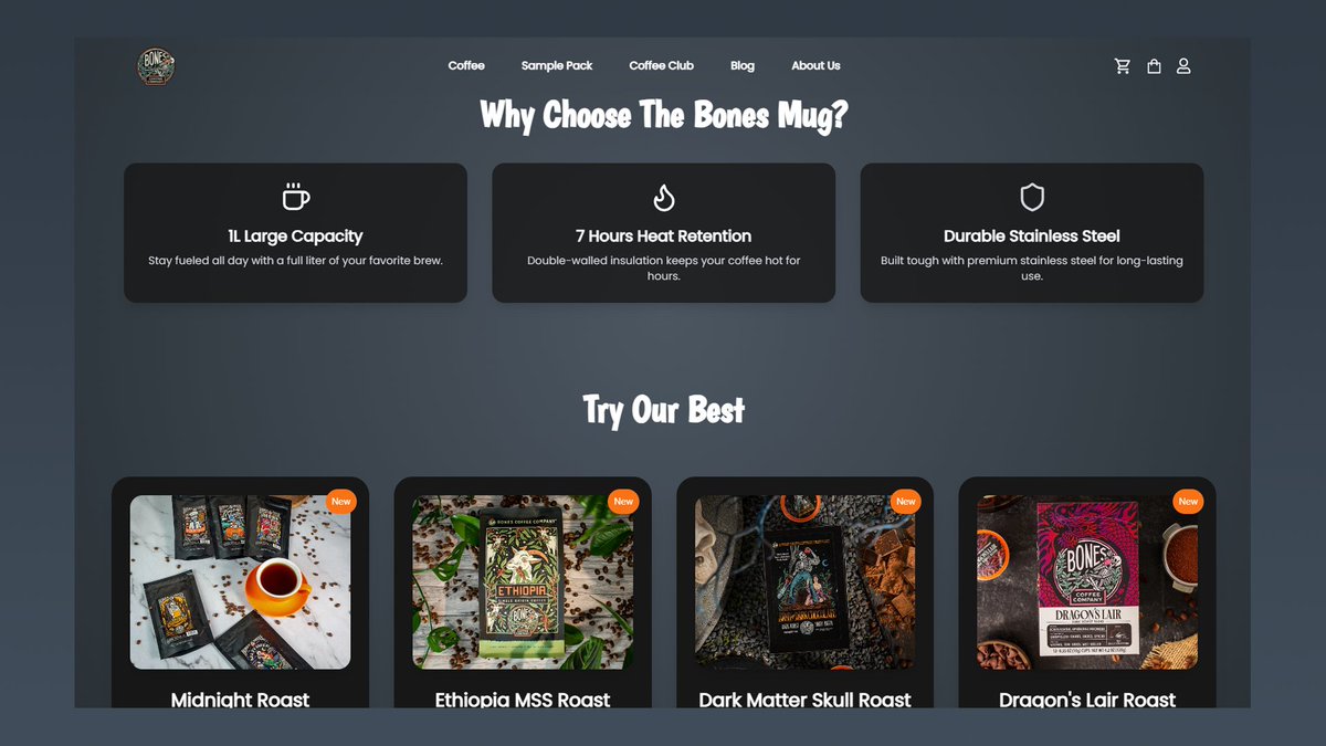 TadalaUI's tweet image. @bonescoffeeco  Talk to me👀

Coded this website in under 2 days.

I love coffee