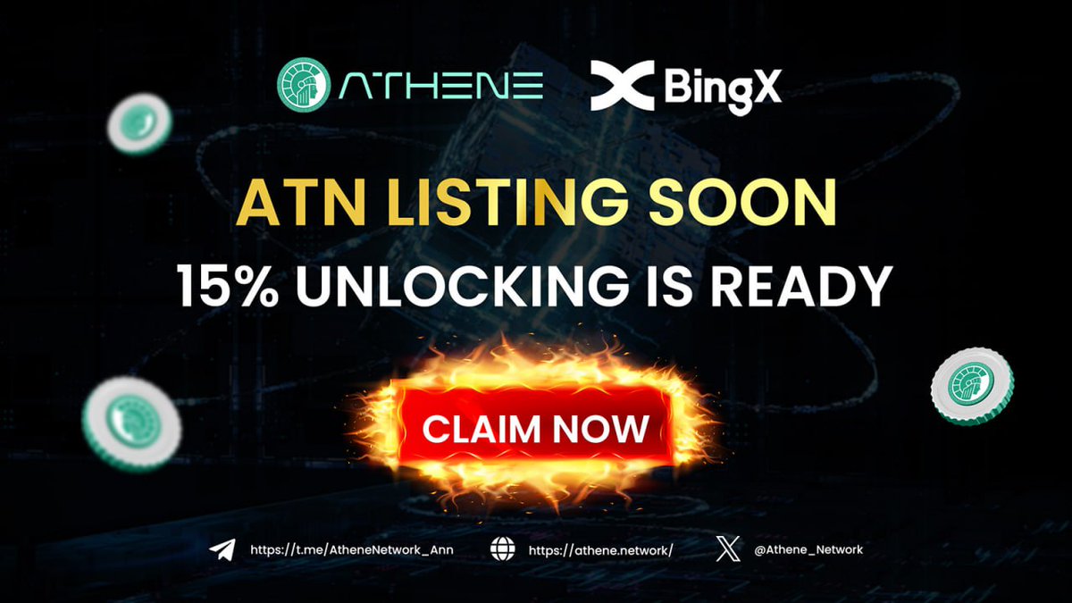 Claim your 15% now!

⏰ Hey everyone, time is flying super fast!

With the official listing (t.me/AtheneNetwork_…) just 1.5 hours away, now’s the rush time to claim your 15% ATN unlocking on Athene P2P.

❔ Need a hand? Check out this DETAILED GUIDE (blog.athene.network/how-to-claim-a…)