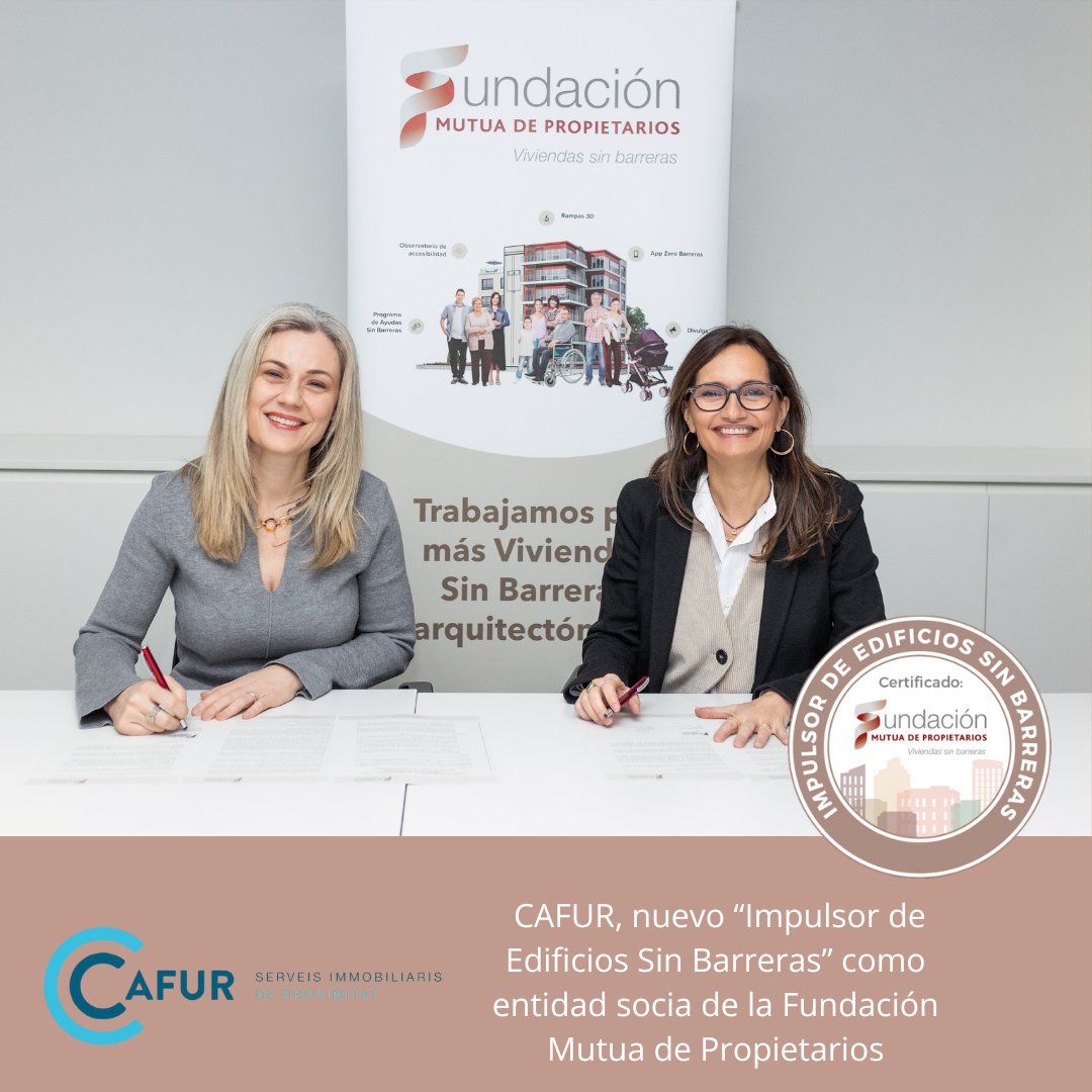Fundación Mutua de Propietarios (@fundacionmdp) on Twitter photo 👏 ¡Bienvenidos CAFUR (<a href="/CafurOnline/">Cafur S_Immobiliaris</a>)!
Nos complace anunciar que CAFUR se ha unido a la Fundación Mutua de Propietarios como nuevo Socio Impulsor de Edificios Sin Barreras.
👉 Nuestros Socios son entidades relacionadas con la Gestión de Fincas y la Propiedad Inmobiliaria y a 👏 ¡Bienvenidos CAFUR (<a href="/CafurOnline/">Cafur S_Immobiliaris</a>)!
Nos complace anunciar que CAFUR se ha unido a la Fundación Mutua de Propietarios como nuevo Socio Impulsor de Edificios Sin Barreras.
👉 Nuestros Socios son entidades relacionadas con la Gestión de Fincas y la Propiedad Inmobiliaria y a