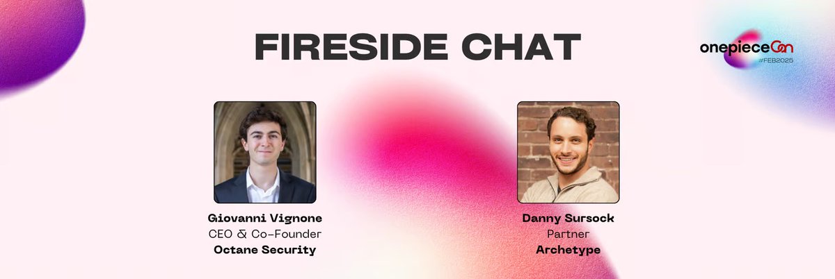 OnePiece Labs (@onepiecelabs) on Twitter photo 🔥 Fireside Chat Alert! 🔥
Two industry leaders. One unfiltered conversation.
💡 <a href="/giovignone/">Gio</a> , CEO & Co-Founder of <a href="/octane_security/">Octane Security</a>
💰 <a href="/DannySursock/">Danny Sursock</a> , Partner at <a href="/archetypevc/">Archetype</a>
Expect hot takes, insider tips, and the truth about building and securing the decentralized future. 🔥 Fireside Chat Alert! 🔥
Two industry leaders. One unfiltered conversation.
💡 <a href="/giovignone/">Gio</a> , CEO & Co-Founder of <a href="/octane_security/">Octane Security</a>
💰 <a href="/DannySursock/">Danny Sursock</a> , Partner at <a href="/archetypevc/">Archetype</a>
Expect hot takes, insider tips, and the truth about building and securing the decentralized future.