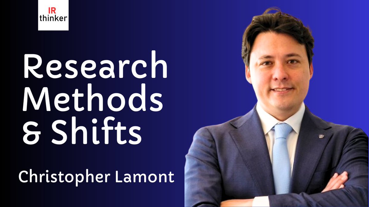 IR thinker Talk-Show (@irthinker_) on Twitter photo In this interview, Professor Christopher Lamont <a href="/ck_lamont/">Christopher Lamont</a> discusses key methodological developments in international relations research.
#researchmethods #politicalscience #internationalrelations
LINK: youtu.be/7wnXKsauBk4 In this interview, Professor Christopher Lamont <a href="/ck_lamont/">Christopher Lamont</a> discusses key methodological developments in international relations research.
#researchmethods #politicalscience #internationalrelations
LINK: youtu.be/7wnXKsauBk4