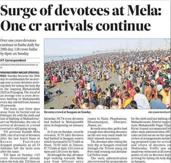 SiyanaShaji's tweet photo. The #MahaKumbh2025 in #Prayagraj remains an awe-inspiring spiritual phenomenon, drawing over one crore devotees each day for 29 consecutive days to take the sacred dip. This unparalleled display of faith and devotion continues to create a mesmerizing spectacle.
#OneCrore #Kumbh https://t.co/naJFSgLS7M