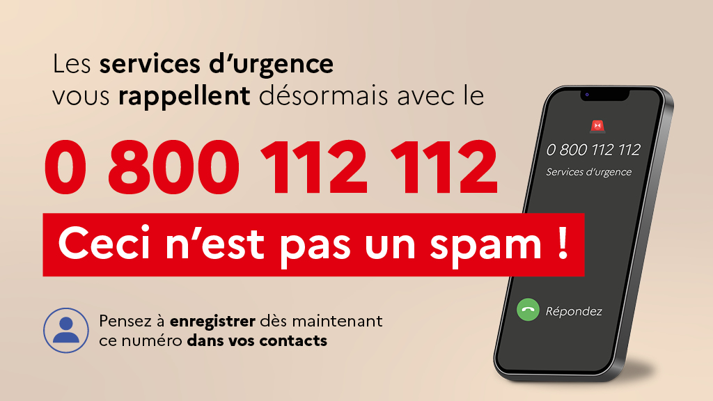 🚒🚑🚨 Depuis le 1ᵉʳ octobre 2024, les services d’urgence (17, 18, 112 ou 197) utilisent un numéro unique, le 0800 112 112, pour rappeler les personnes ayant contacté les secours.

ℹ En effet, des informations essentielles, comme votre numéro de téléphone, peuvent vous être
