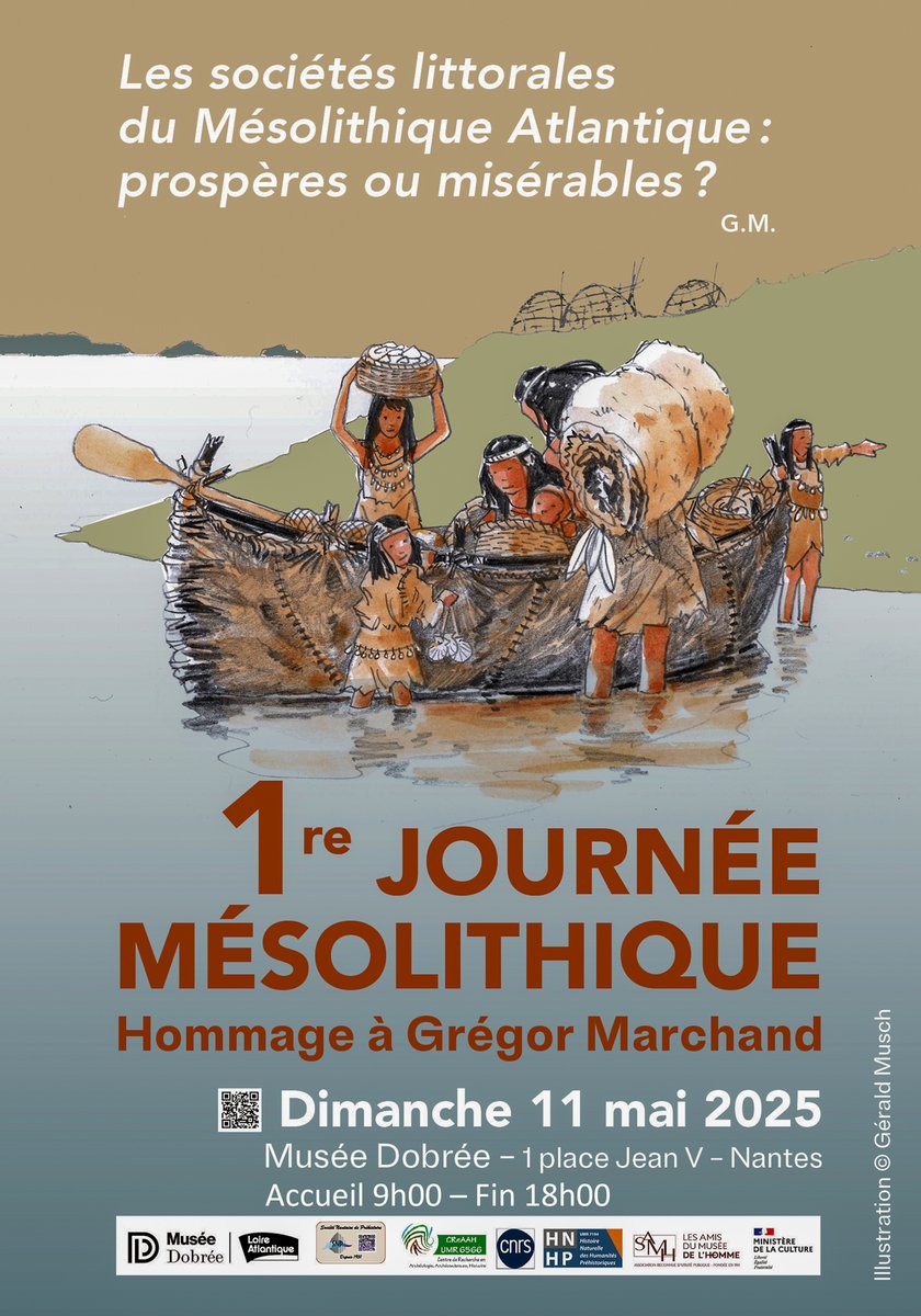 CReAAH_UMR6566's tweet photo. 🟤🟤🟤 Annonce 📢 Dimanche 11 mai 2025 à Nantes
Journée Mésolithique - Hommage à Grégor MARCHAND
Conférences et projection du film « Meurtre au Mésolithique »
Programme et inscriptions : https://t.co/uuenxUgANI
@CReAAH_UMR6566 @CNRS_dr17 @museedobree @MinistereCC https://t.co/jnzoTN43sO