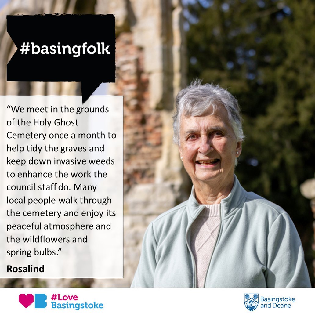 Rosalind came to Basingstoke in 1967 with her husband and children.  Rosalind belongs to her local residents association and an offshoot of this group meet in the grounds of the Holy Ghost Cemetery once a month.
Read Rosalind's story here: lovebasingstoke.co.uk/live/living-he…
#Basingfolk
