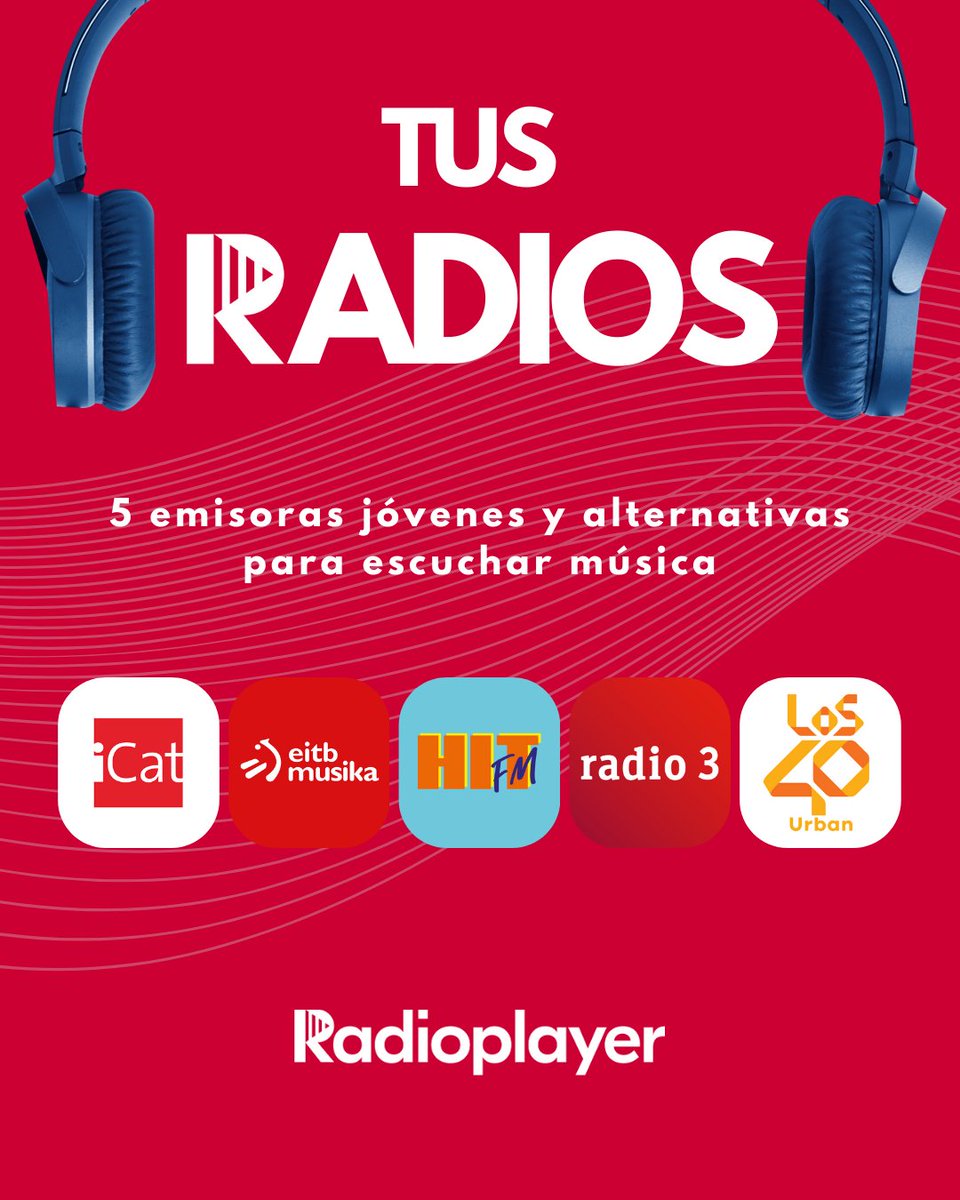 Si estás aburrid@ de escuchar tus mismas listas de música una y otra vez, ¡cambia de opción! Aquí tienes 5 emisoras musicales jóvenes y alternativas con las que no te aburrirás nunca. ¡Adictivas!
🎧 Encuentra tu favorita en la app de #Radioplayer 📲
