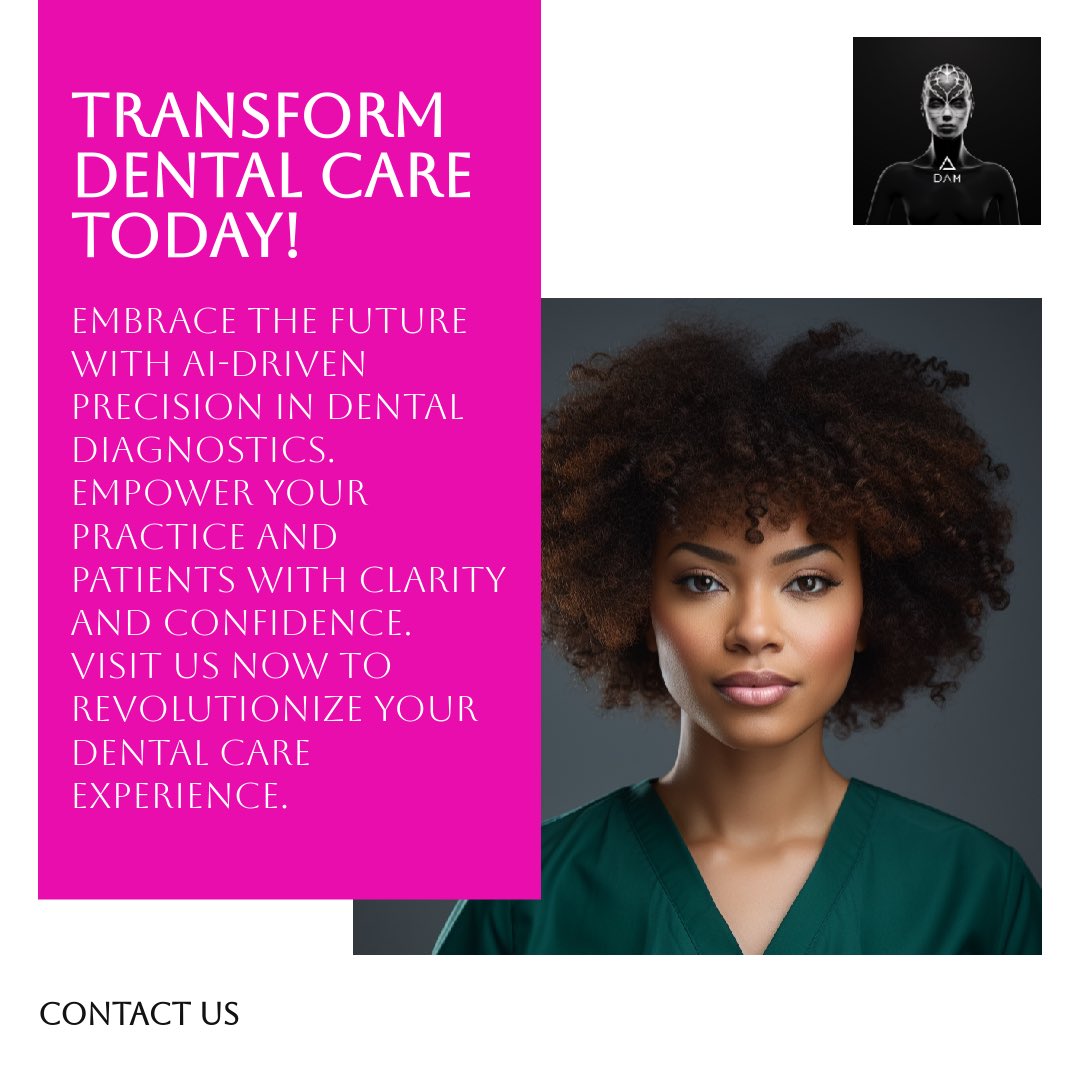 DfAiMedical's tweet photo. You’re not overwhelmed; you just need clarity.  

Leverage AI for precise dental diagnostics.  

Empower patients with accessible info.  

Visit our site to transform care.  

Contact us today!
#DentalAI #AIDentalCare #ArtificialIntelligence #DentalInnovation #PathologyDetection #DigitalDentistry #Teledentistry #HealthTech #Télédentisterie #FuturDeLaDentisterie #SolutionsDentaires #IntelligenceArtificielle #SantéNumérique #ConfianceSanté #InnovationDentaire #AIForHealth #IADentaire #DigitalHealth