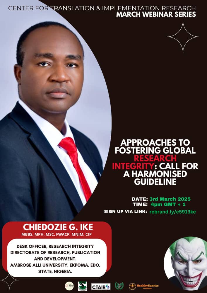 IVAN_Research's tweet photo. CTAIR 2025 March Webinar – A Must-Attend Event! 

📢 Webinar Topic:
 Approaches to Fostering Global Research Integrity: Call for a Harmonized Guideline 

📅 Date : 3rd March 2025
⏰ Time : 4 PM GMT+1

 Register Now : https://t.co/5FCbhFqUPG https://t.co/ruJ3bprTQ2