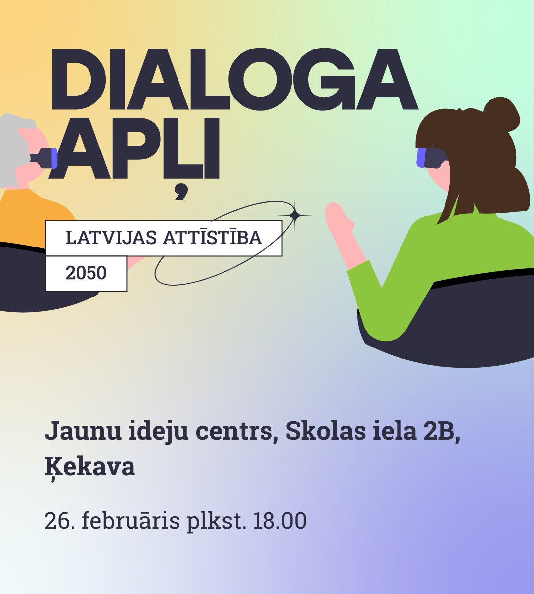 🗣️ Šo trešdien, 26. februārī, "Dialoga apļi" par Latvijas nākotnes attīstību norisināsies arī Ķekavā. #DialogaApļi

➡️ Pietiekties dalībai kādā no dialoga apļiem var, aizpildot pieteikuma anketu: docs.google.com/forms/d/e/1FAI…

🔗 Uzzini vairāk: mk.gov.lv/lv/dialoga-apli