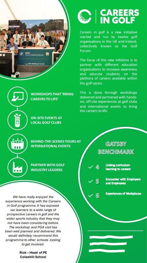 A great opportunity is open for MGS senior pupils who want to explore different roles within the golf industry. If you child wants to be apart of our Golf Futures Programme, please contact mlyle@elcschool.org.uk