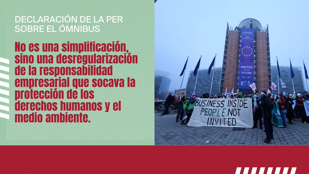 EmpresasRespon's tweet image. 🗣️“No es simplificación, sino una desregulación total diseñada para desmantelar la rendición de cuentas de las empresas‼️” Declaración de la PER en respuesta al borrador filtrado de la propuesta Ómnibus de la @EU_Commission
Leer en empresasresponsables.org/declaracion-de…
#NoToOmnibus #YesToCSDDD