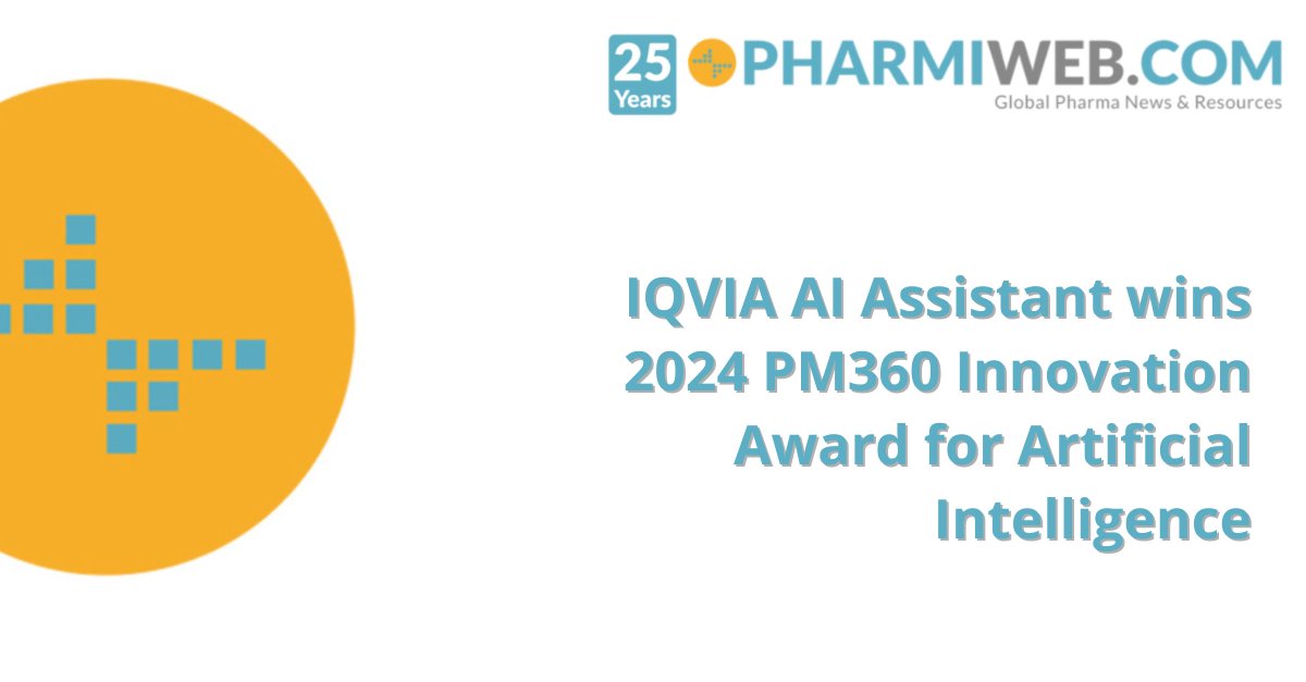 pharminews's tweet image. IQVIA AI Assistant wins 2024 PM360 Innovation Award for Artificial Intelligence
phrmwb.com/3QygMG9

#InnovationAward #ArtificialIntelligence #IQVIA #HealthTech #PM360Awards #pharmiweb
