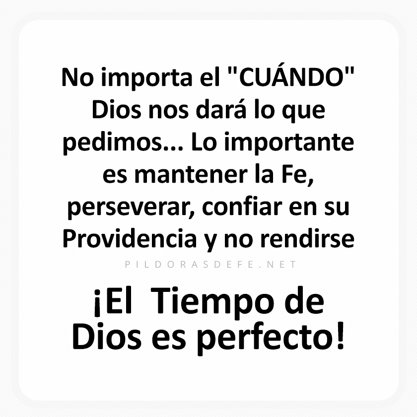 Confía.
Persevera.
Ánimo.
Ten fe.