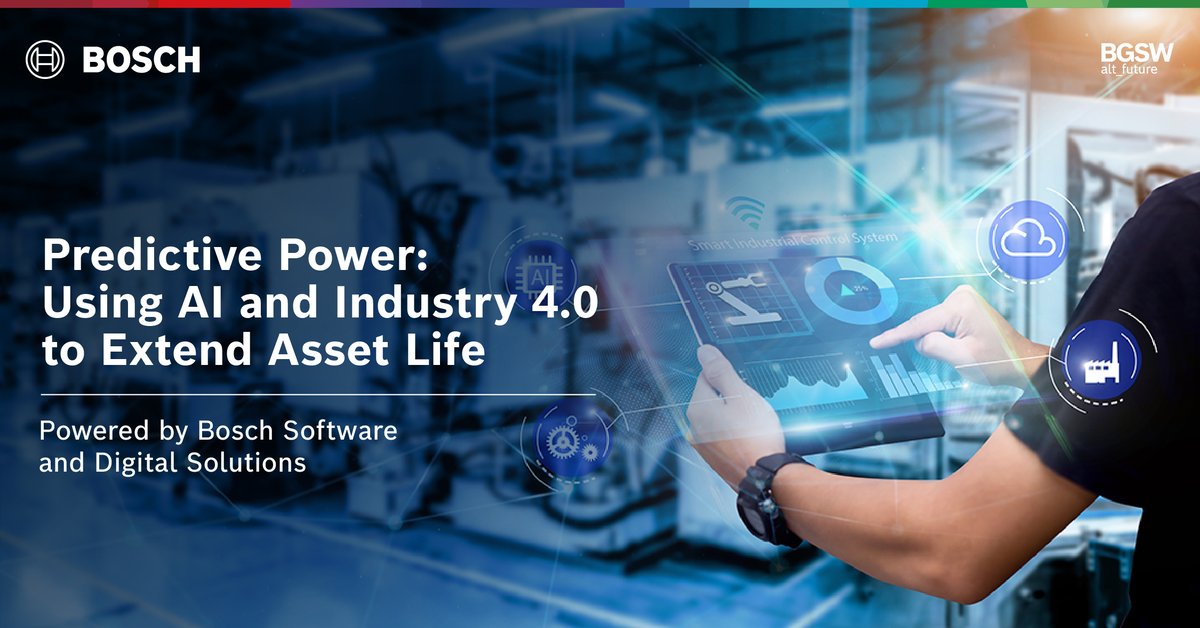 AI-powered predictive maintenance is helping factories maximise asset life. From cutting costs to reducing downtime &amp; boosting productivity—Bosch Software &amp; Digital Solutions predicts RUL, optimising operations in the industry landscape. Know more: bit.ly/43cJDaK