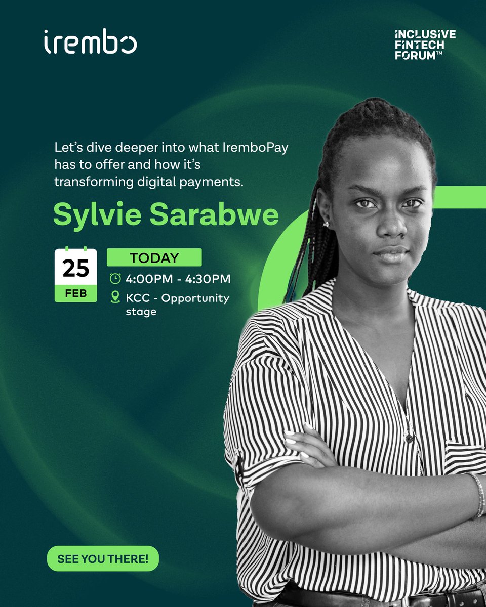 IremboPay (@irembopay) on Twitter photo Big conversations happening today at <a href="/inclusIFF/">Inclusive FinTech Forum</a>!
DPI and the Future of Payments: Building Inclusive and Efficient Financial Ecosystems with our CEO, Israel Bimpe – 4:35 PM - 5:15 PM
Building and Implementing the Next Gen of Cross-Border Payments with our Director of Business Big conversations happening today at <a href="/inclusIFF/">Inclusive FinTech Forum</a>!
DPI and the Future of Payments: Building Inclusive and Efficient Financial Ecosystems with our CEO, Israel Bimpe – 4:35 PM - 5:15 PM
Building and Implementing the Next Gen of Cross-Border Payments with our Director of Business