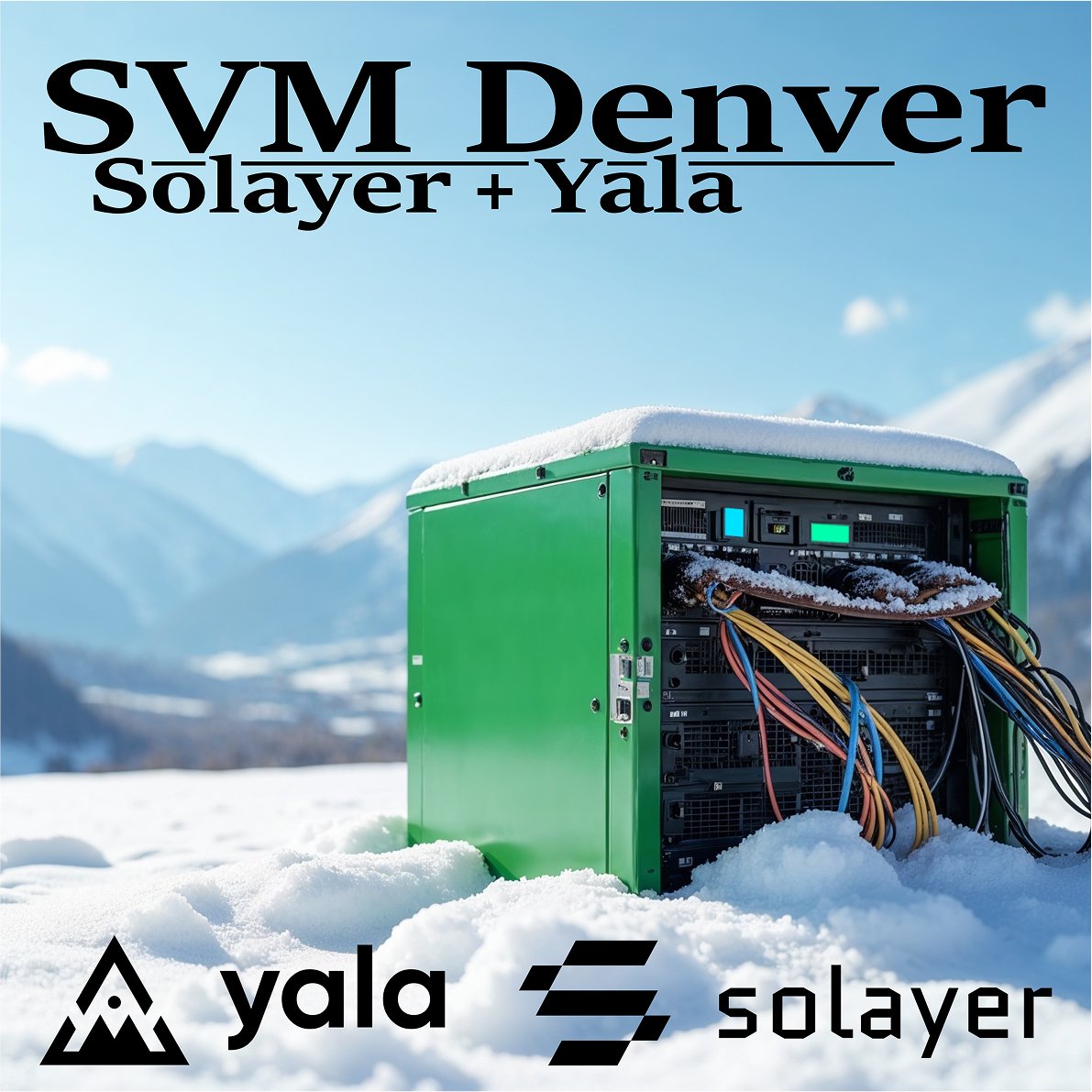 yalaorg's tweet photo. Catch team Yala at ETHDenver!

Recharge your batteries at 'SVM Night: ETH Denver' co-hosted by Yala and @solayer_labs.

Step into a neon-lit arcade, enjoy fine foods &amp; dive into the underground Cypherpunk Market.

🗻  Thursday 6:30 - 9.30pm MST

https://t.co/o8kofgnQ8K https://t.co/wr8UYqko3t