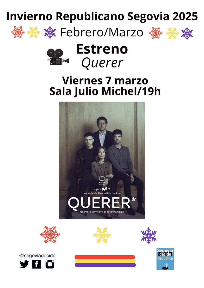 📌🎬 7 de marzo: estreno "Querer", 🏛 Sala Julio Michel,⌚19h, 🎫 libre.