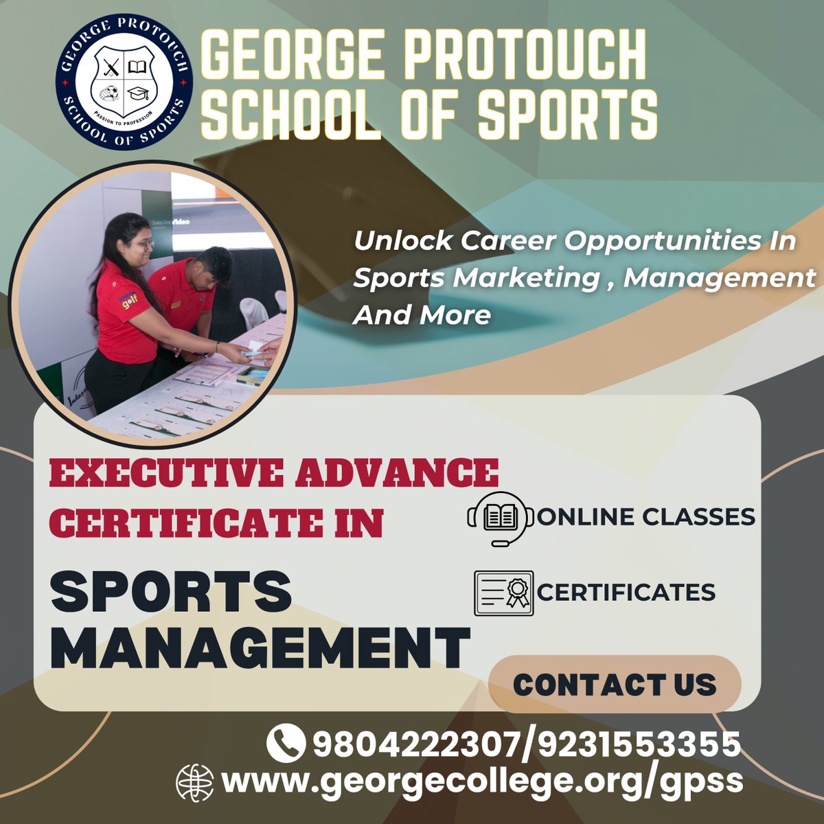 IBhalotia's tweet image. Unlock your passion for sports and turn it into a career! Enroll in our Executive Advance Certificate in Sports Management presented by George Protouch School of Sports 🏆

#sportsmanagement #breathegolf #sportslover #champforlife #success #passionforsports #GPSS #georgeprotouch