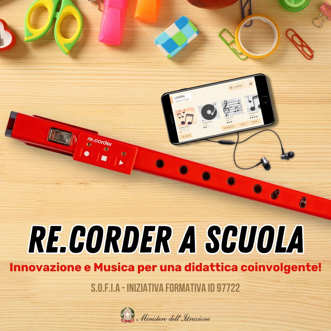 🎶 Corso SOFIA: re.corder a scuola!
Formazione per docenti sulla didattica musicale digitale. 4 incontri online | Posti limitati (max 20) | ID SOFIA: 97722
📅 4-11-18-25 marzo 2025
📌 Iscrizione su SOFIA 
#FormazioneDocenti #InnovazioneMusicale #ReCorder