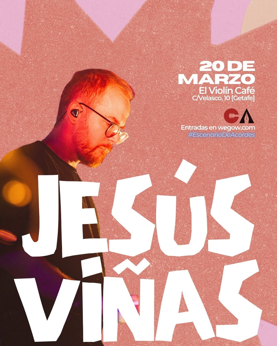 🎶 Concierto de <a href="/jesusvignas/">Jesús Viñas</a> en Getafe 🎶
 Jesús Viñas, nos ofrecerá una noche llena de emociones y melodías cautivadoras. Su música, promete llevarnos a un viaje sonoro inolvidable.  

🗓 Fecha: 20 de marzo 
📍 Lugar: <a href="/violingetafe/">El Violin Getafe</a>  
 🎟️Entradas: coolturearte.com