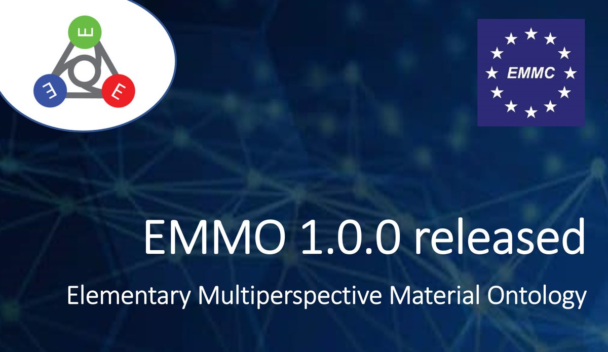 EMMC is pleased to announce the 1.0.0 release of the Elementary Multiperspective Material Ontology (EMMO). More on emmc.eu/news/emmo-1-0-…
#ontology #emmo #emmc_asbl