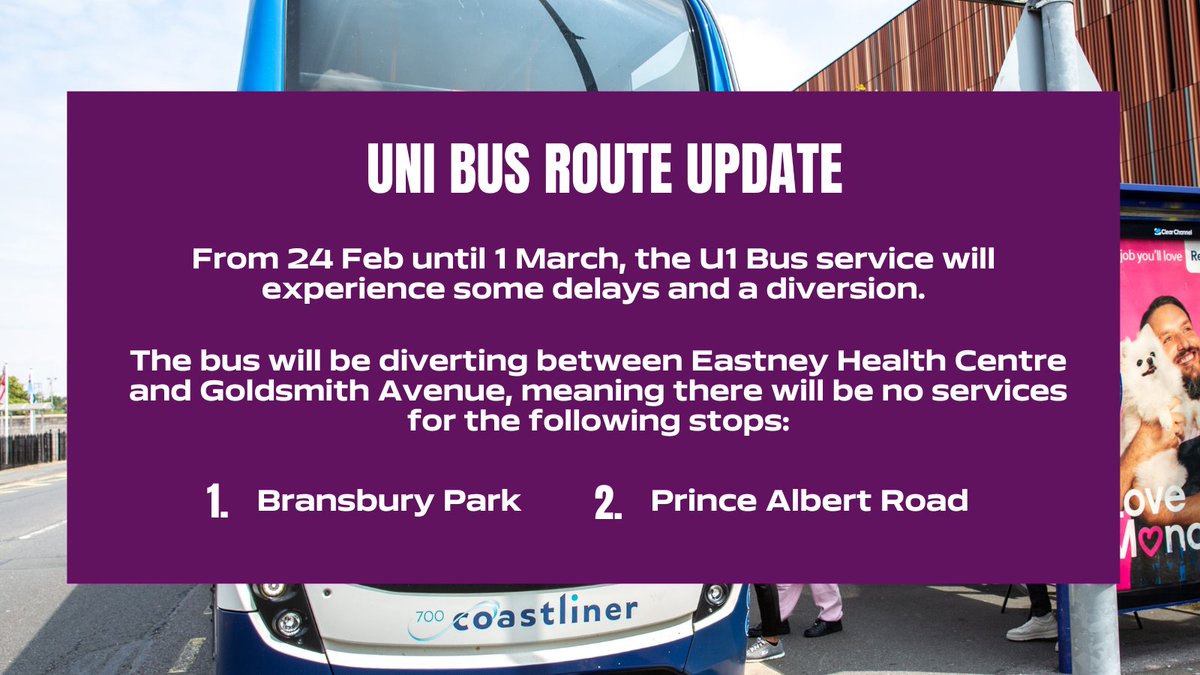 There's been some changes to our Bus Service this week⚠️ 

Stay updated with all the latest information here 👇  myport.port.ac.uk/life-at-uni/ma…