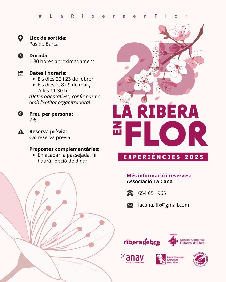 Terres de l'Ebre (@terresebretur) on Twitter photo 🌸 Veniu a #Flix per la #RiberaenFlor? El 2, 8 i 9 de març us hi espera la sortida 'Flors i patrimoni', una ruta des del pas de barca fins als camps i amb visita inclosa al castell 🏰 i al refugi antiaeri 💥.
Més info 👇
<a href="/FlixTurisme/">Flix Turisme</a> #TerresdelEbre 🌸 Veniu a #Flix per la #RiberaenFlor? El 2, 8 i 9 de març us hi espera la sortida 'Flors i patrimoni', una ruta des del pas de barca fins als camps i amb visita inclosa al castell 🏰 i al refugi antiaeri 💥.
Més info 👇
<a href="/FlixTurisme/">Flix Turisme</a> #TerresdelEbre