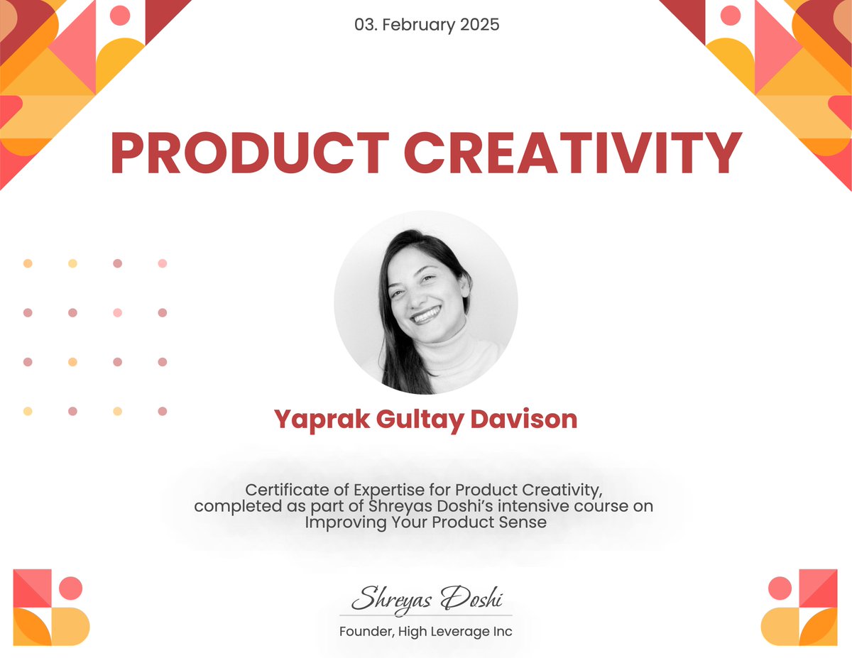 Just wrapped up <a href="/shreyas/">Shreyas Doshi</a> 'Product Sense course, and it truly delivers. More than just a product course—it reshapes how you think, challenge assumptions, and make decisions. Deeply insightful, practical, and unlike anything else out there. Highly recommend!