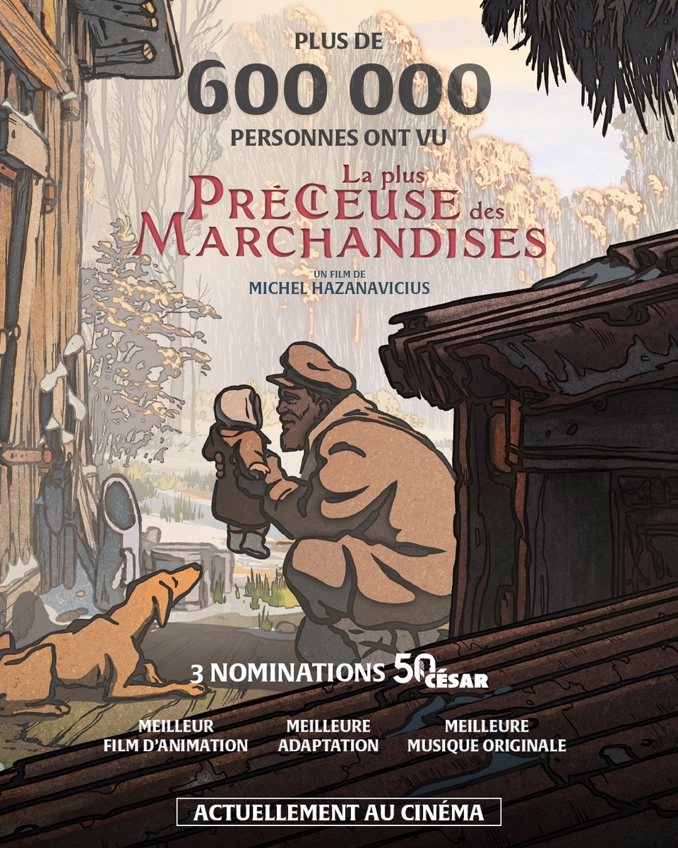 Plus de 600 000 spectateurs ont vu LA PLUS PRÉCIEUSE DES MARCHANDISES ! Merci à toutes et à tous !

Le nouveau film de Michel Hazanavicius, toujours au cinéma 🎬
Réservez une séance près de chez vous : bit.ly/Seances_LPPDM 

 #LaPlusPrecieuseDesMarchandises
