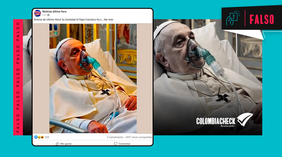 #NoComaCuento Circula una imagen del papa Francisco con un respirador, usada para decir que murió. Es #falsa. No hay registros oficiales ni en medios confiables, y la foto tiene errores que indican que pudo ser generada con IA.  Vea más: acortar.link/izMEpv