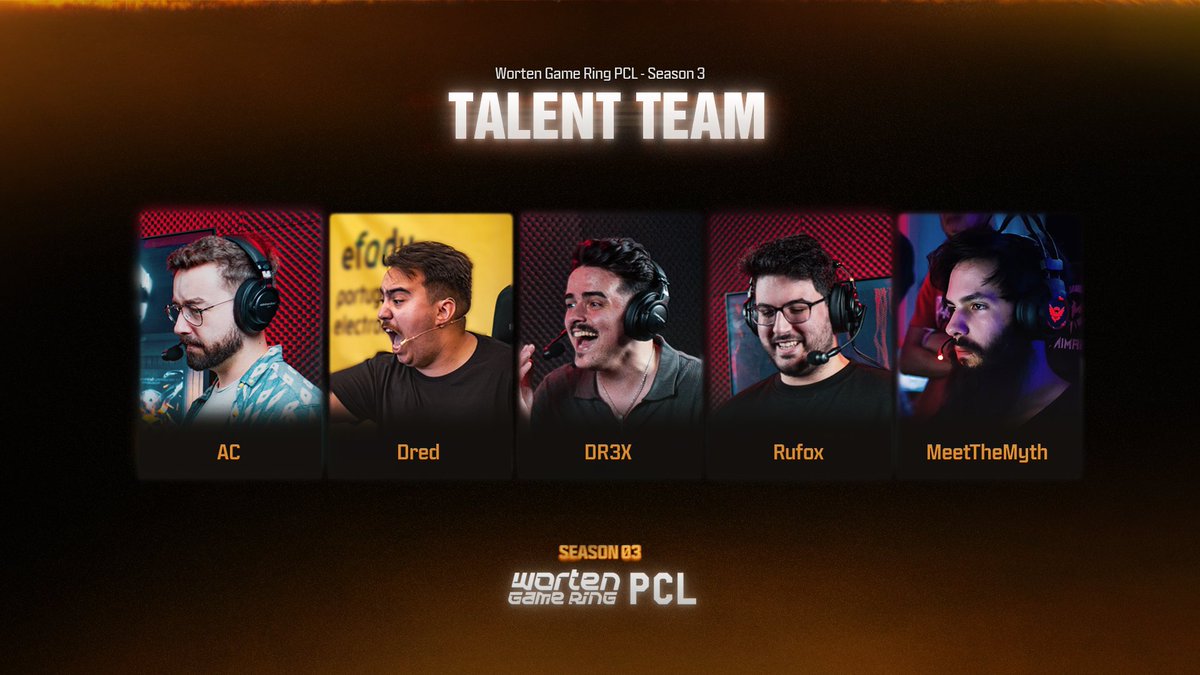 Apresentamos as fantásticas vozes da terceira temporada de 𝐖𝐨𝐫𝐭𝐞𝐧 𝐆𝐚𝐦𝐞 𝐑𝐢𝐧𝐠 𝐏𝐂𝐋🎙️

Deem as boas-vindas à nossa equipa de talento #WGRPCL