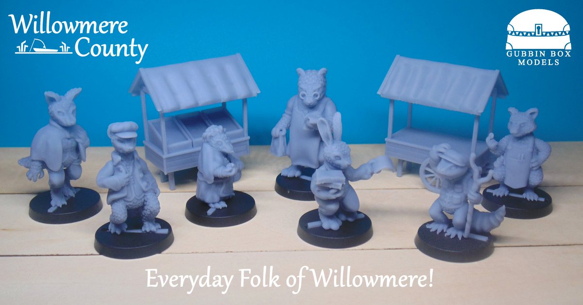 GubbinBoxModels's tweet image. OUT NOW!
ebay.co.uk/usr/gubbin-box…
Our lastest additions to Willowmere County, the everyday folk!  
Seven newly sculpted miniatures of different animal folk browsing markets, doing odd jobs and getting up to no good.
#miniatures #anthropomorphic #ttrpg #animalfolk
