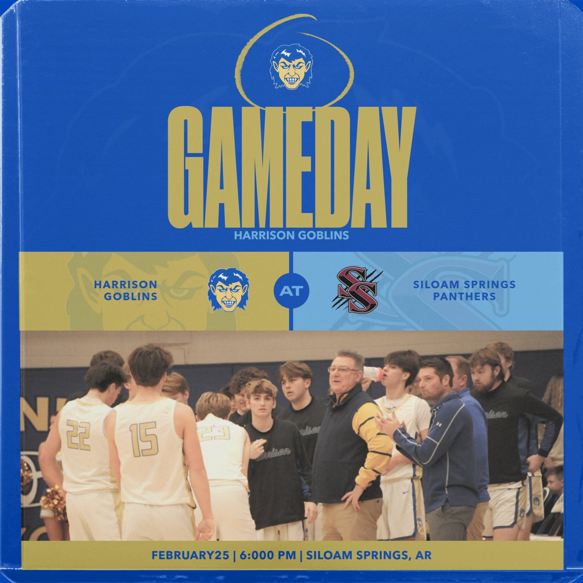 Harrison Goblins and Lady Goblins Basketball Teams to Conclude Regular Season Road Games at Siloam Springs

Harrison, AR (February 25, 2025) – The Harrison Goblins and Lady Goblins basketball teams will travel to Siloam Springs for a 5A West game. #GoGobs