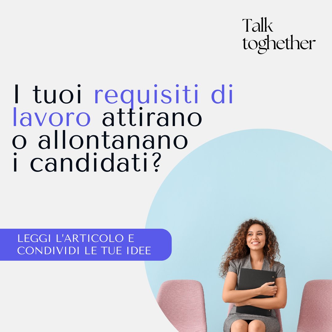 ❓ I tuoi requisiti di lavoro attirano o allontanano i candidati?
🔹 Troppi dettagli? Nessuno si candida
🔹 Troppo vaghi? Ricevi CV non in linea
🔹 Soft skills inutili? Non aggiungono valore
Leggi l'articolo: bit.ly/416UgJq
E commenta!

#recruiting #hr #jobposting