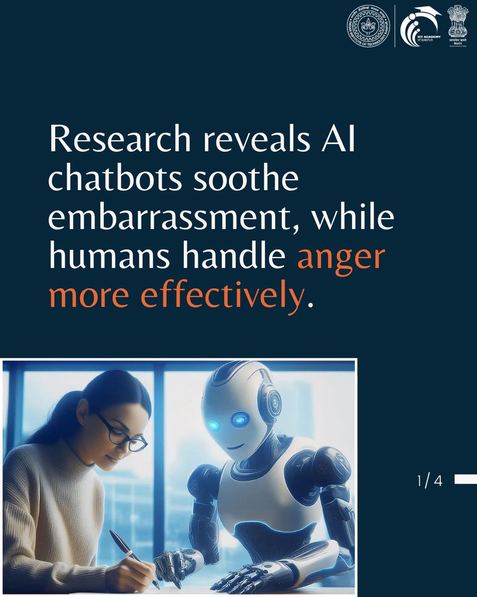 eicta_iitk's tweet image. New Research: #AI vs. #HumanPreferences

People prefer AI chatbots for nonjudgmental support when embarrassed but seek human empathy when angry. Eye-tracking tech reveals how emotions shape decisions &amp;amp; AI’s role in communication.

Source: techxplore.com