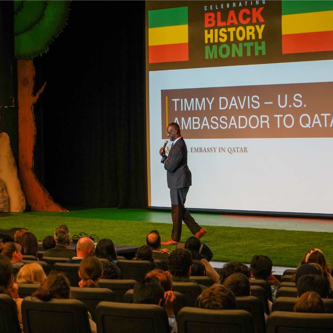 The U.S. Ambassador to Qatar, Timmy Davis, visited ASD as the special guest speaker for Black History Month. His inspiring words and meaningful discussion left a lasting impact on our Middle Schoolers. 

#BlackHistoryMonth #asdoha #internationalschools