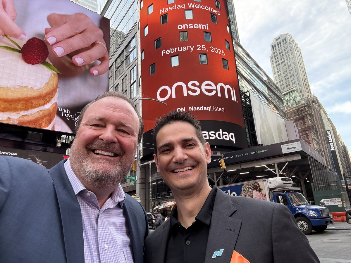 Welcome <a href="/onsemi/">onsemi</a> $on to the <a href="/NasdaqExchange/">Nasdaq Exchange</a> opening bell!! 25 great years - let’s see what the next 25 bring!!