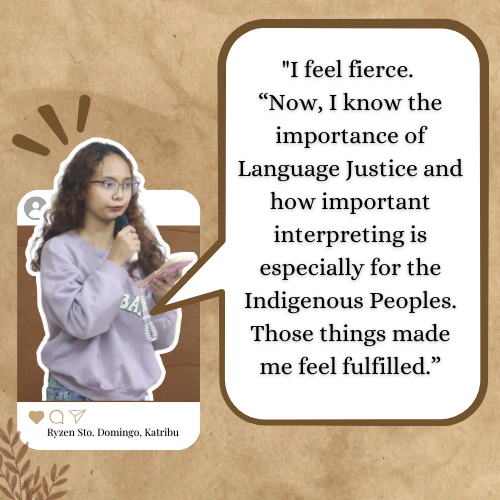 AYIPNAsia's tweet photo. 🎯 New skill unlocked.

Ryzen, a young advocate from Katribu highlights the significance of interpretation in empowering indigenous communities. 

Various IP organizations also joined the Language Justice Training done on December 15-17, 2024. 

#LanguageJustice #AYIPN https://t.co/JcWG57EgI7