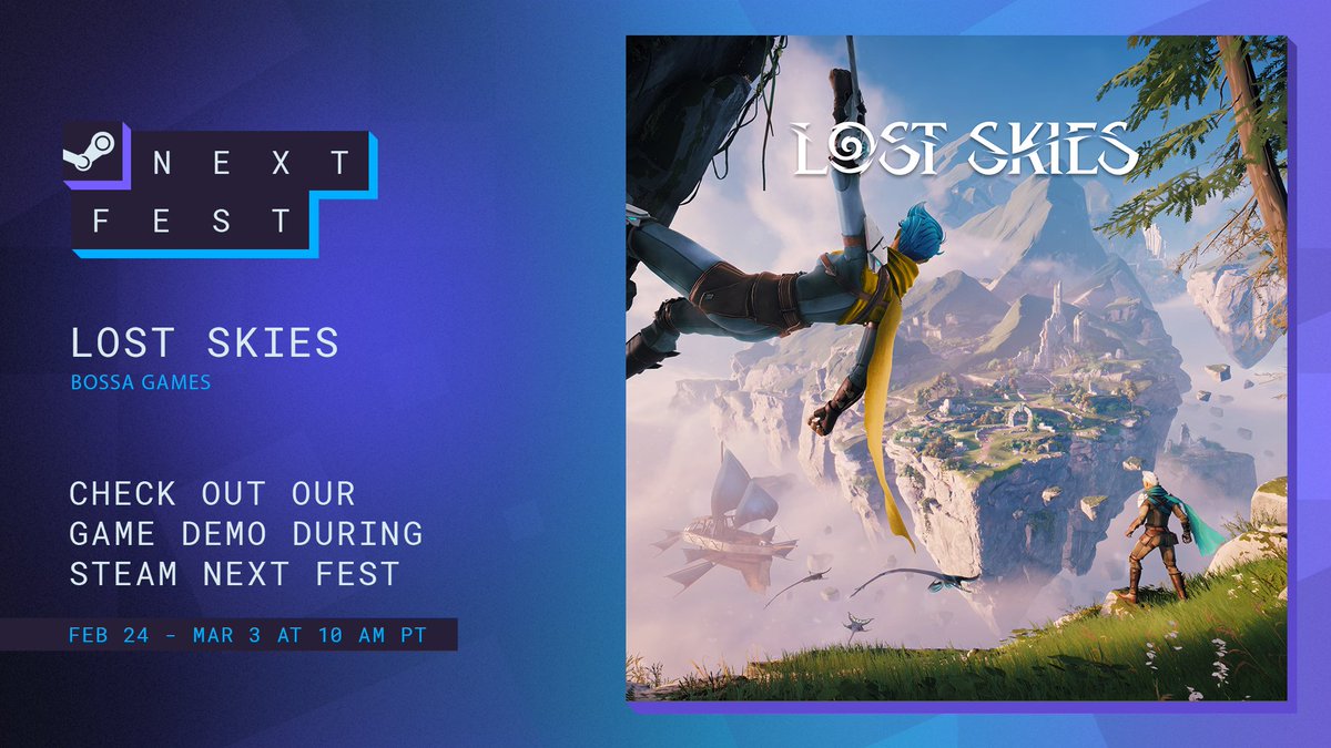 Play the <a href="/LostSkiesGame/">Lost Skies ☁️ | PLAY NOW!</a> demo now on Steam: store.steampowered.com/app/3361040/Lo… ⛅️
#SteamNextFest