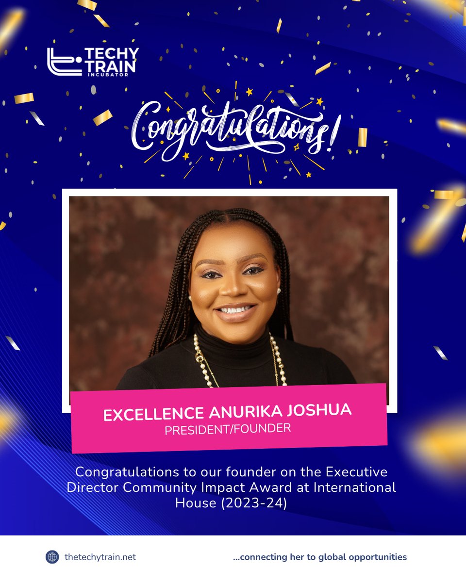 hertechytrain's tweet photo. Celebrating a Visionary Leader!

Join us in honoring our phenomenal founder, Excellence Anurika Joshua, as she receives the Executive Director Community Impact Award! 

Cheers to you, Excellence! Your impact is limitless!! https://t.co/SrZhnsTqXU