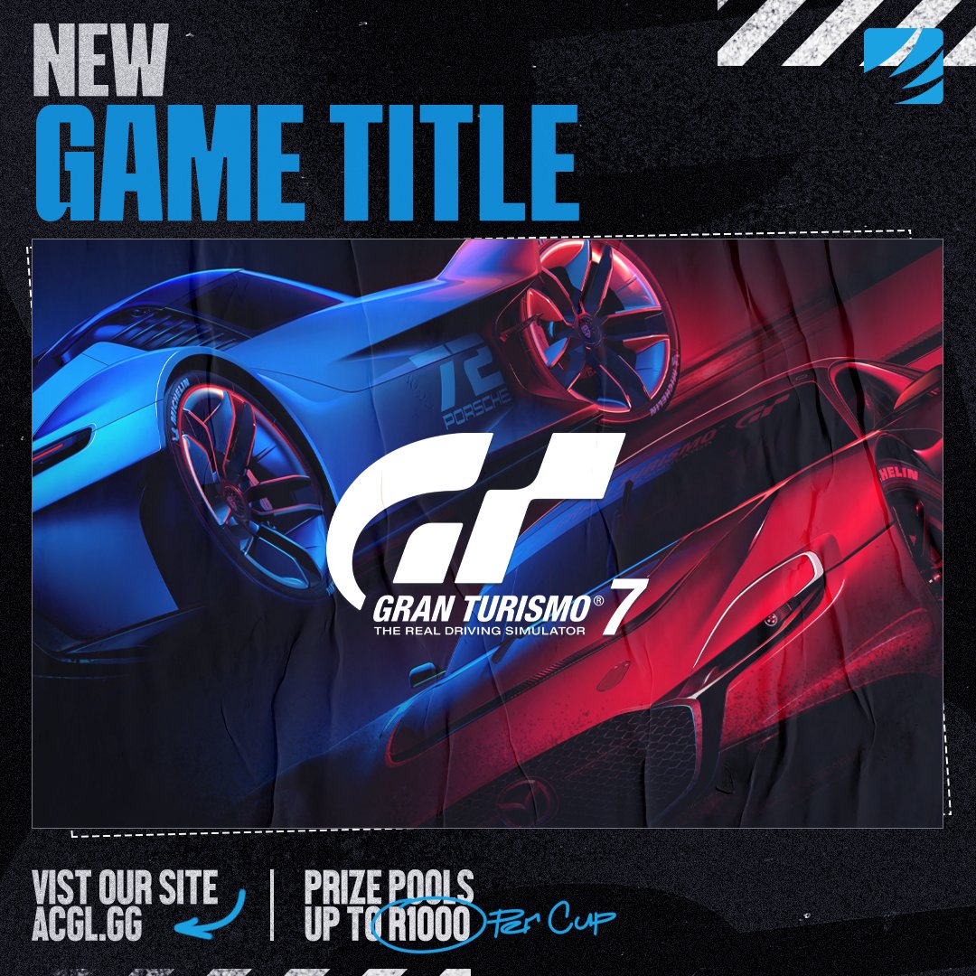 🚨 NEW GAME TITLE ALERT! 🚨
 
🏎️ Get ready for Gran Turismo 7 tournaments kicking off next week! 
🚥 Test your skills in bi-weekly time trials - it's you against the clock!⏱🔥
 
📅 Date: 3 March
🕖 Time: 19:00 SAST
📝 Sign up now: acgl.gg/GT7/t/136821
 
Strap in, set your
